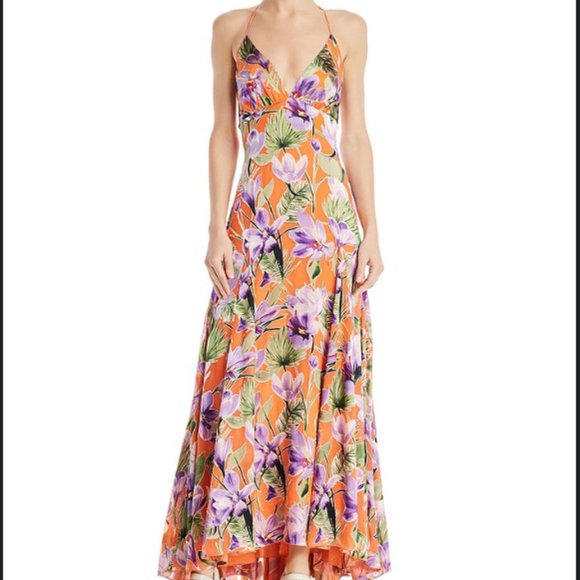 ALICE + OLIVIA HETTY HALTER MAXI DRESS & LABEL WRAP TOP - Picture 1 of 16
